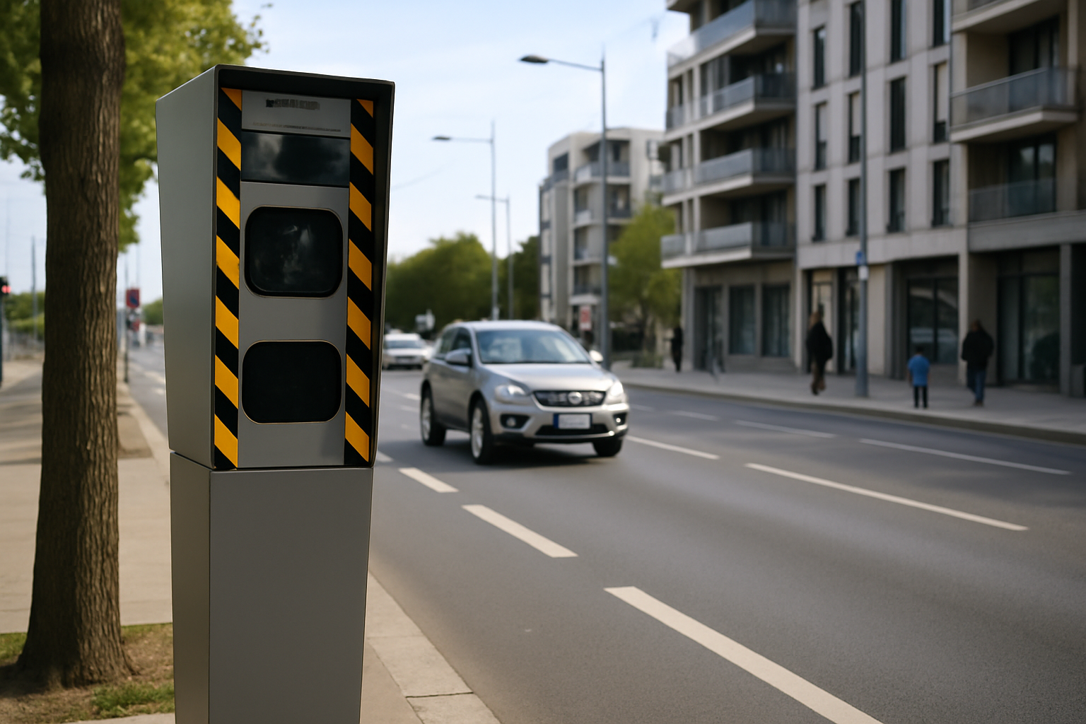 Radar installé rue Lucien Faure à Bordeaux pour protéger les piétons et réduire la vitesse des conducteurs.
