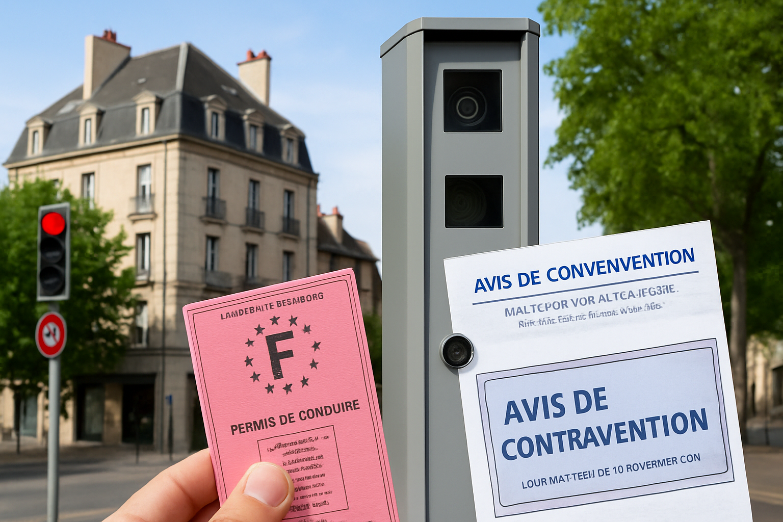 Radar feu rouge nouvelle génération à Dijon, équipé de capteurs et caméra HD pour contrôler franchissement au feu rouge.