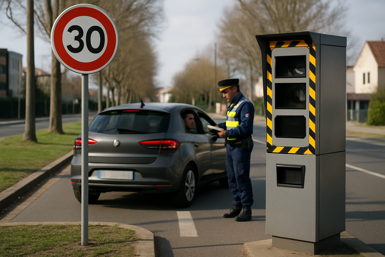 Excès de vitesse en zone 30 : points retirés et contestation