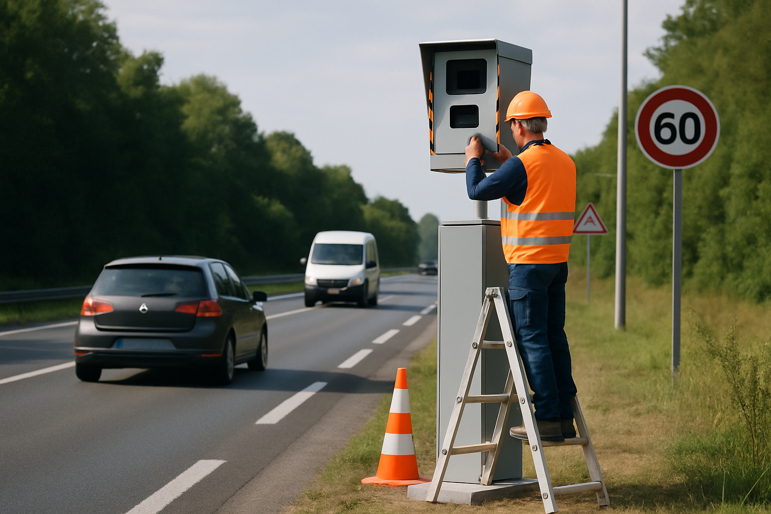 Tarnos : radar en cours d’installation sur une route très fréquentée des Landes