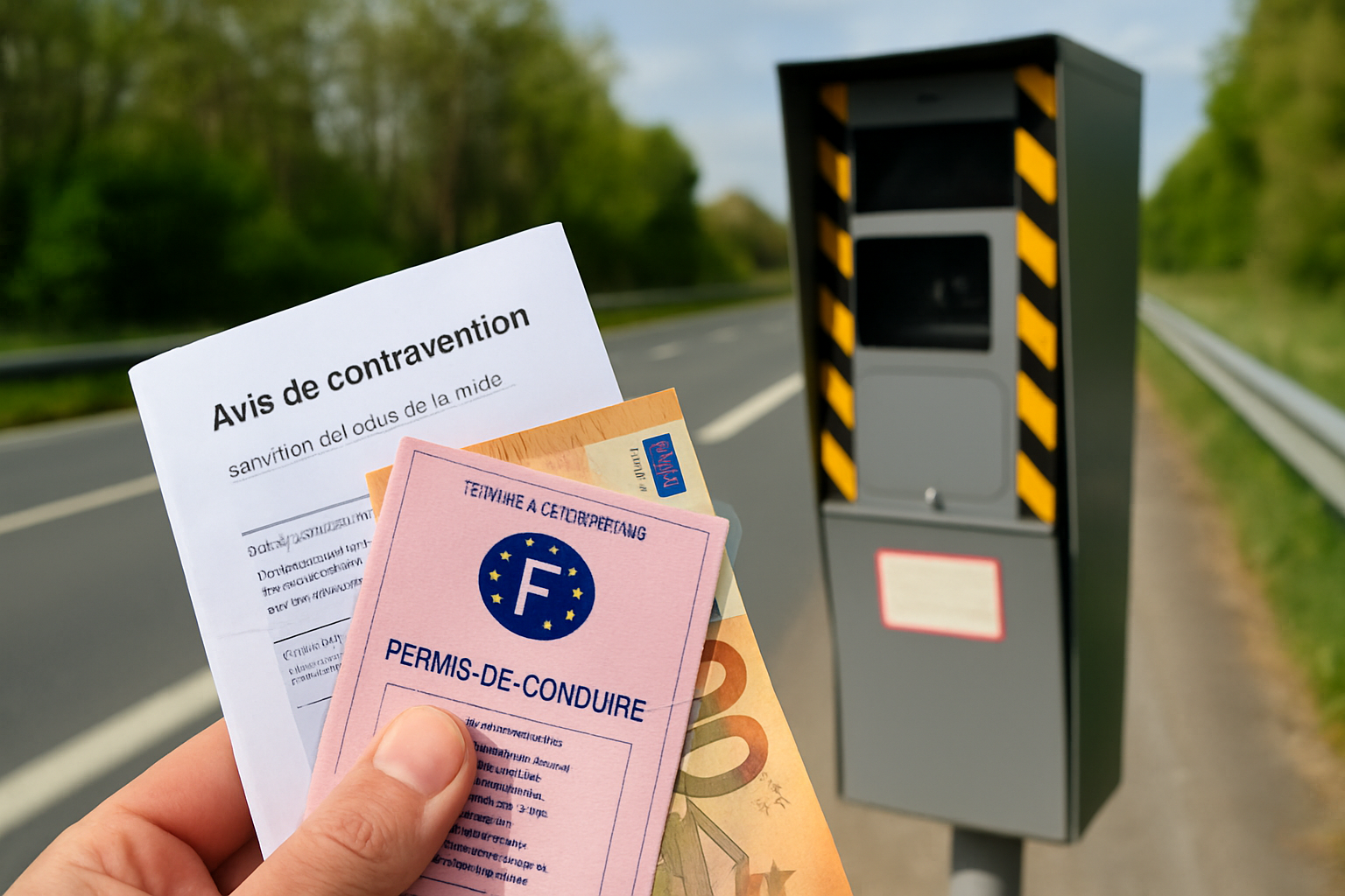 Un radar autonome installé sur la D409 à Fontainebleau, zone limitée à 50 km/h, surveille la vitesse des véhicules.