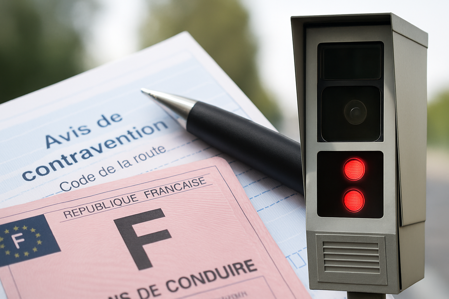 Image d'un radar de feu rouge sur une route des Hauts-de-Seine, surveillant la circulation pour améliorer la sécurité routièr