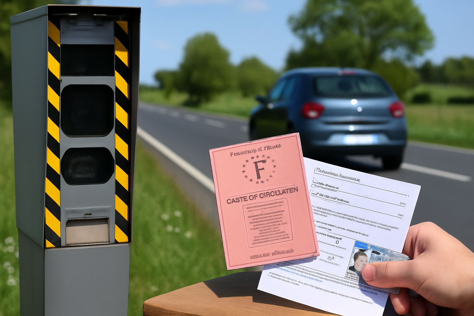 Radar endommagé retiré sur la RD395 après action des agriculteurs, recouvert de pneus et de fumier au Breuil, Rhône.