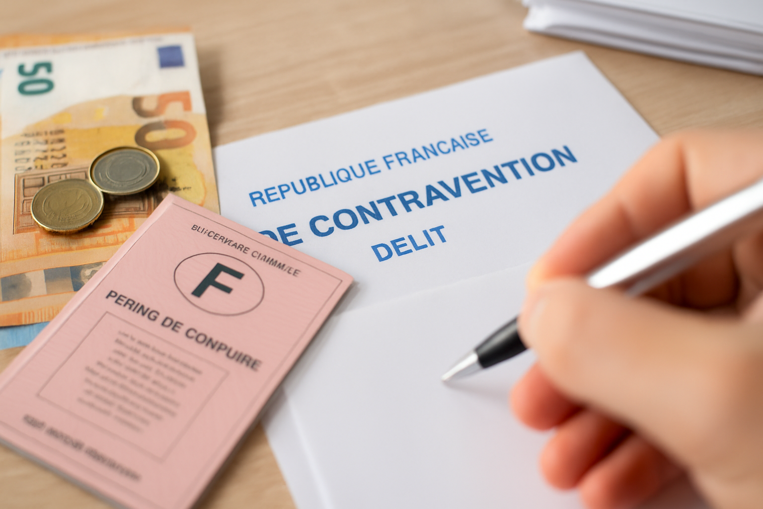 Image d'un PV avec un texte explicatif sur la contestation de l'amende pour non-désignation de conducteur.