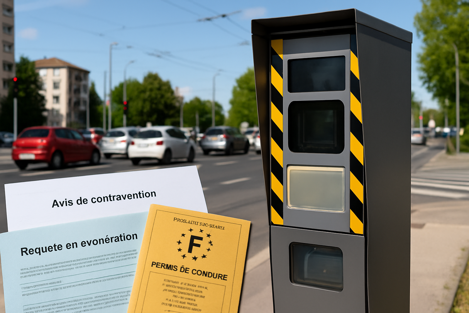 Radar de contrôle de vitesse installé au carrefour de la Libération à Tassin-la-Demi-Lune pour sécuriser la circulation.