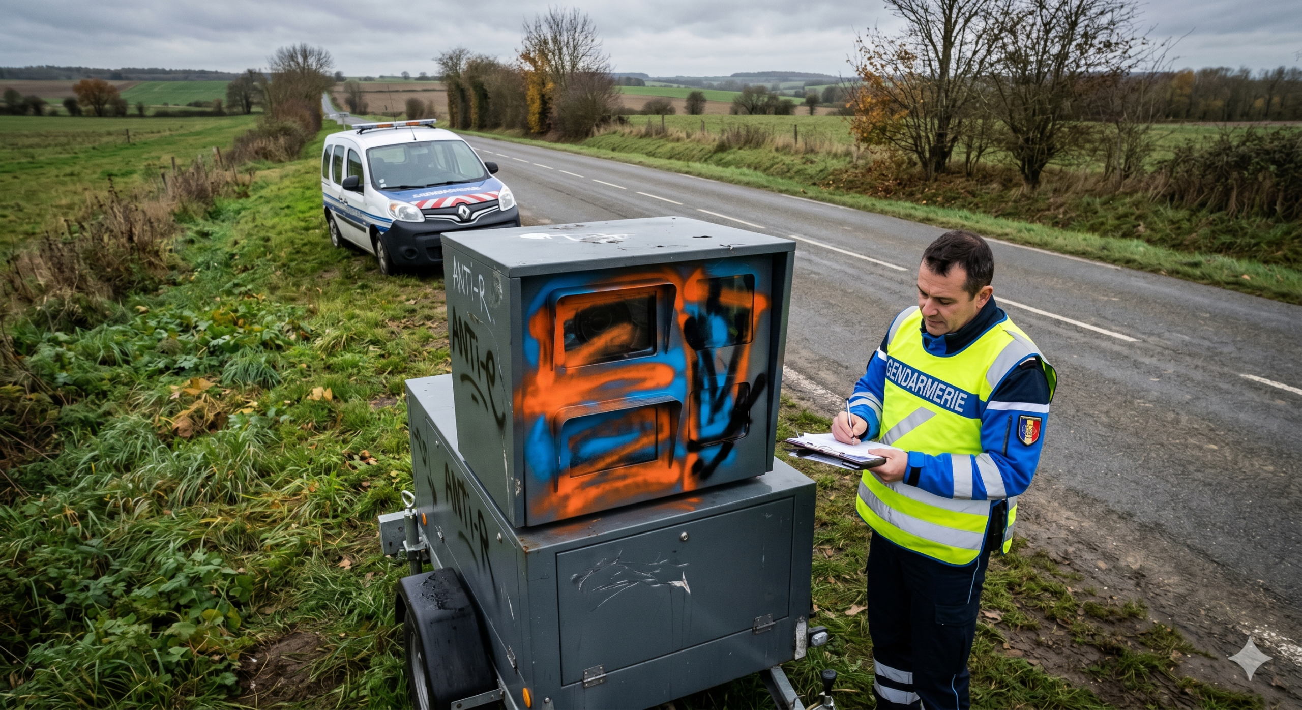 Duranville le radar mobile vandalisé une seconde fois dans le département de l'Eure, la destruction de l'équipement de la sécurité routière, le vandalisme sur le boîtier autonome, la peinture sur la vitre de l'appareil, l'amende pour la dégradation du bien public, la gendarmerie nationale pour l'enquête pénale, le remplacement de la machine de l'état, la limitation de la vitesse sur la route départementale, le délit pénal devant le tribunal correctionnel, le centre national du traitement de Rennes, le contrôle de la circulation routière, l'incivilité des conducteurs automobiles.