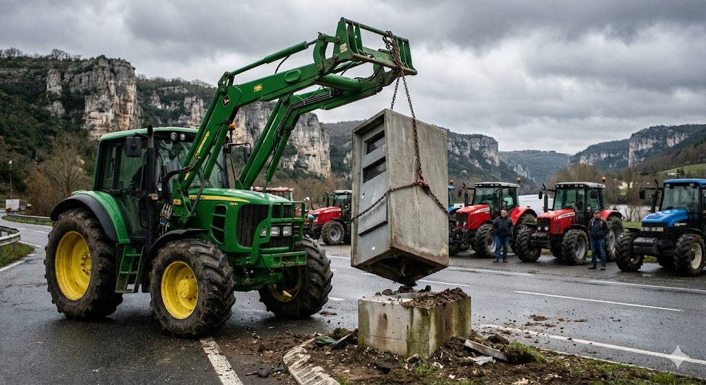 radar cahors enlevé, manifestation agriculteurs lot, radar rocade cahors tracteur, colère agricole 46, radar arraché préfecture, rd820 cahors radar, sécurité routière lot, démontage radar tourelle, action syndicale agricole, gendarmerie lot enquête.