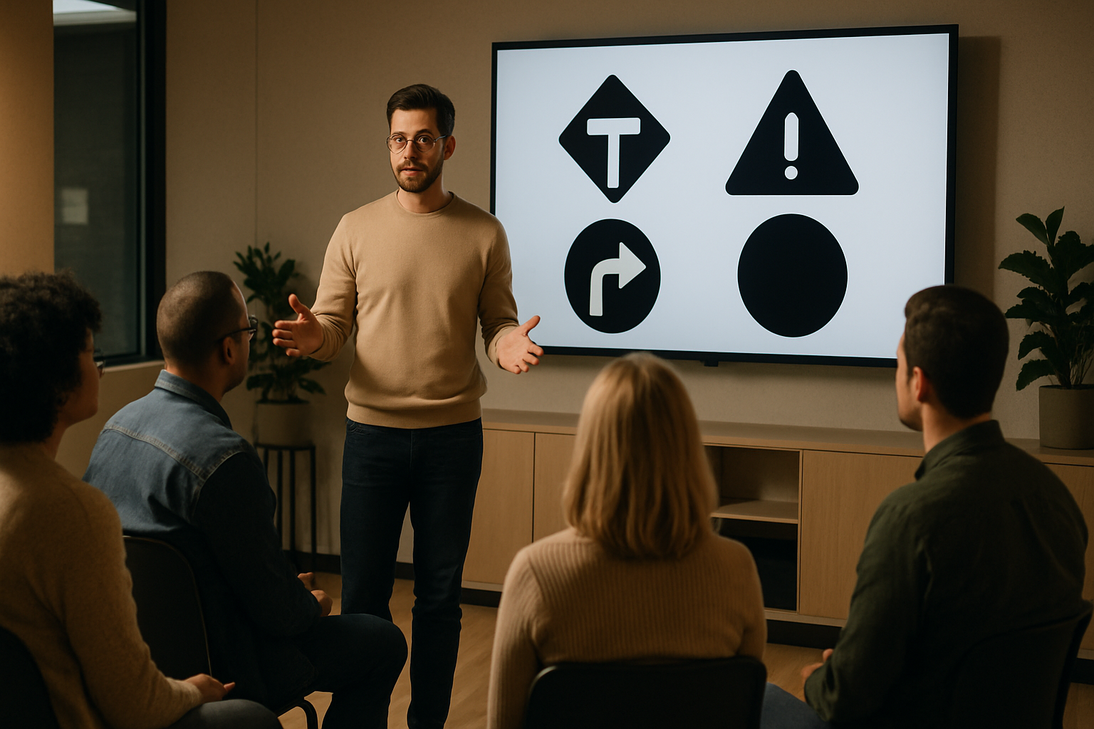 Atelier en sous-groupe pendant un stage de sensibilisation à la sécurité routière à Melun