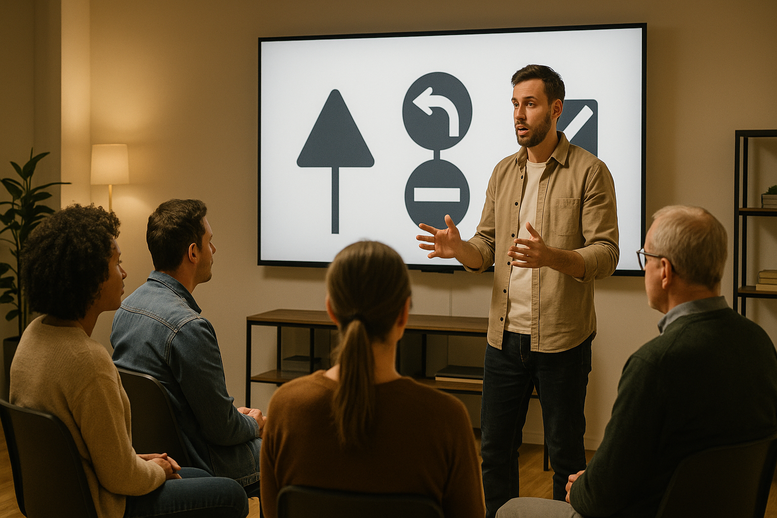 Atelier en sous-groupe pendant un stage de sensibilisation à la sécurité routière à Massy