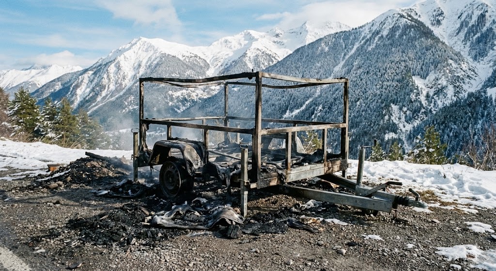 radar châteauroux-les-alpes incendié, radar rn94 brûlé, vandalisme radar hautes-alpes, radar autonome détruit feu, sécurité routière gap briançon, gendarmerie 05 enquête, dégradation bien public incendie, radar chantier rn94, circulation châteauroux-les-alpes, carcasses radar.