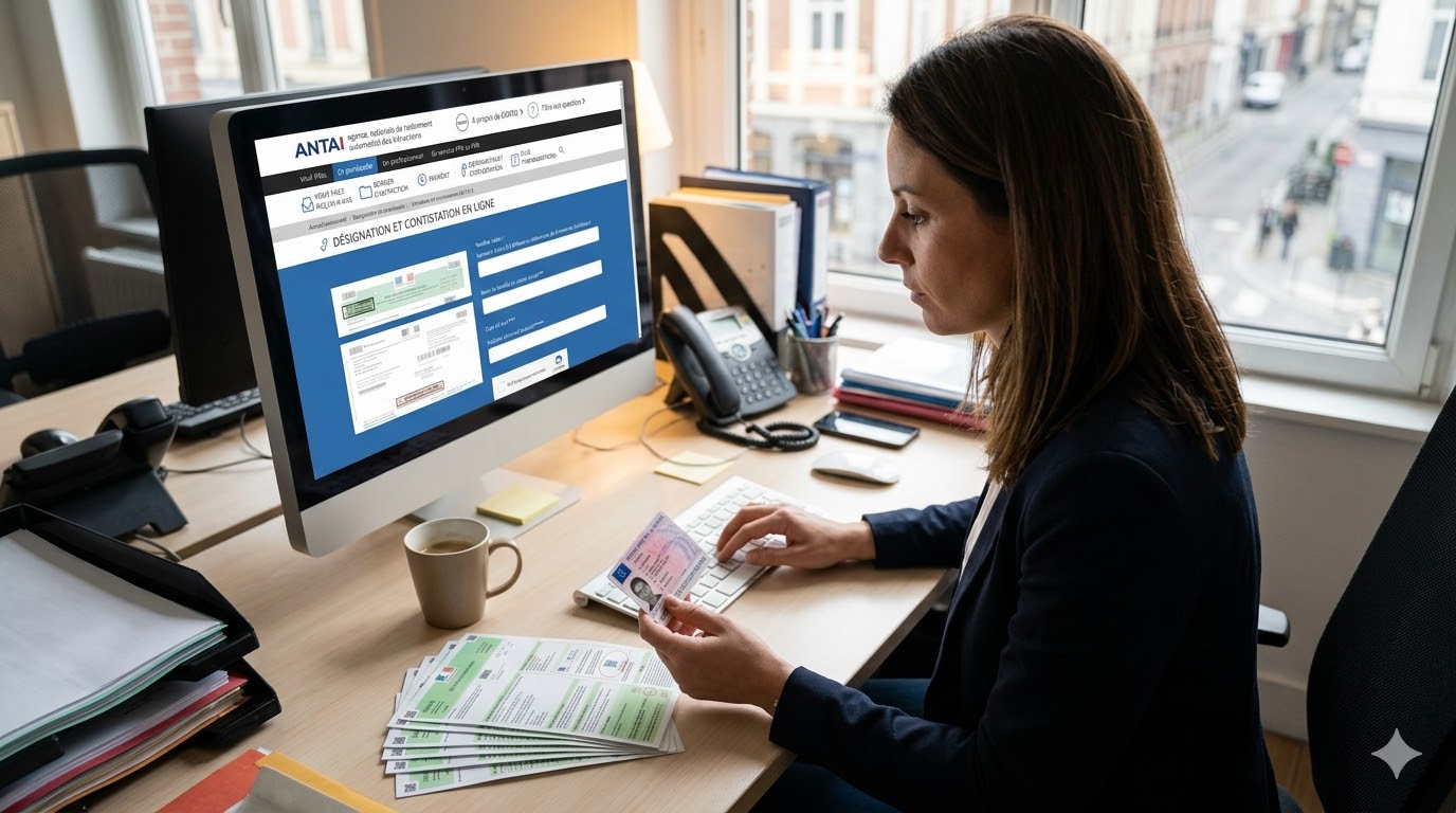 désigner un conducteur entreprise ANTAI, procédure désignation salarié amende, amende non désignation 450 euros, représentant légal infraction routière, gestion flotte automobile PV, portail ANTAI désignation conducteur, retrait points permis salarié, avis contravention entreprise délai, obligation désignation conducteur loi, amende forfaitaire personne morale, erreur procédure désignation ANTAI, avocat droit routier entreprise, contestation amende non désignation, paiement amende société piège, numéro permis conduire désignation, accusé réception ANTAI preuve, sécurité routière entreprise obligations, amende minorée majorée délais, désigner soi-même dirigeant voiture, flotte véhicule société PV.