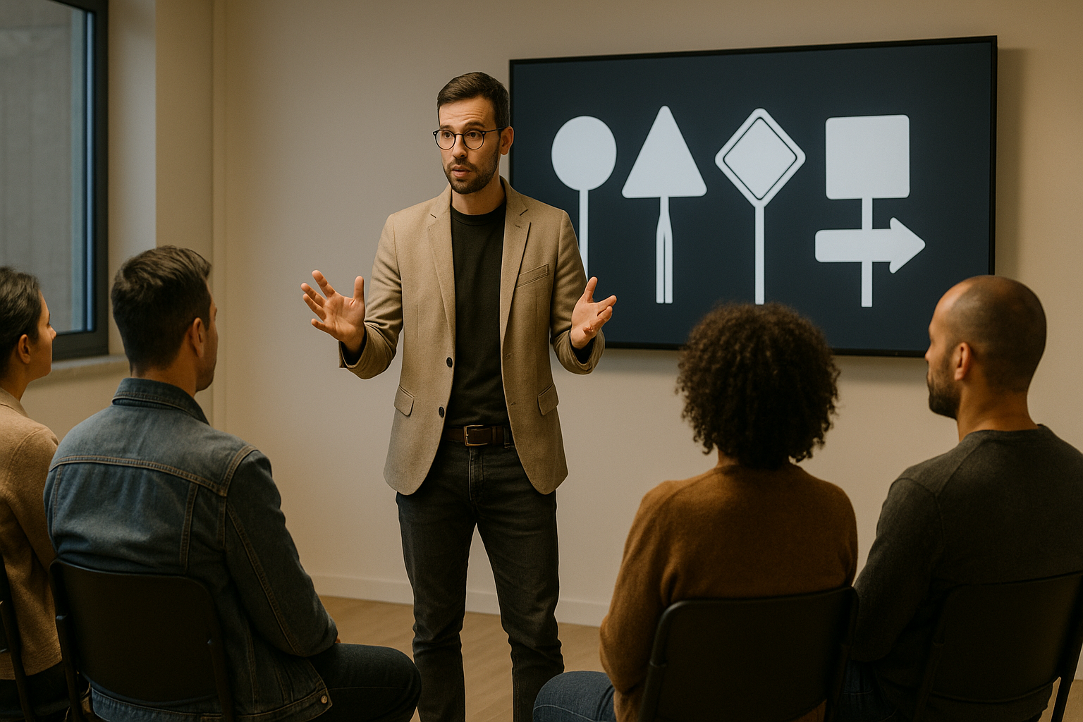 Atelier en sous-groupe pendant un stage de sensibilisation à la sécurité routière à Issy-les-Moulineaux