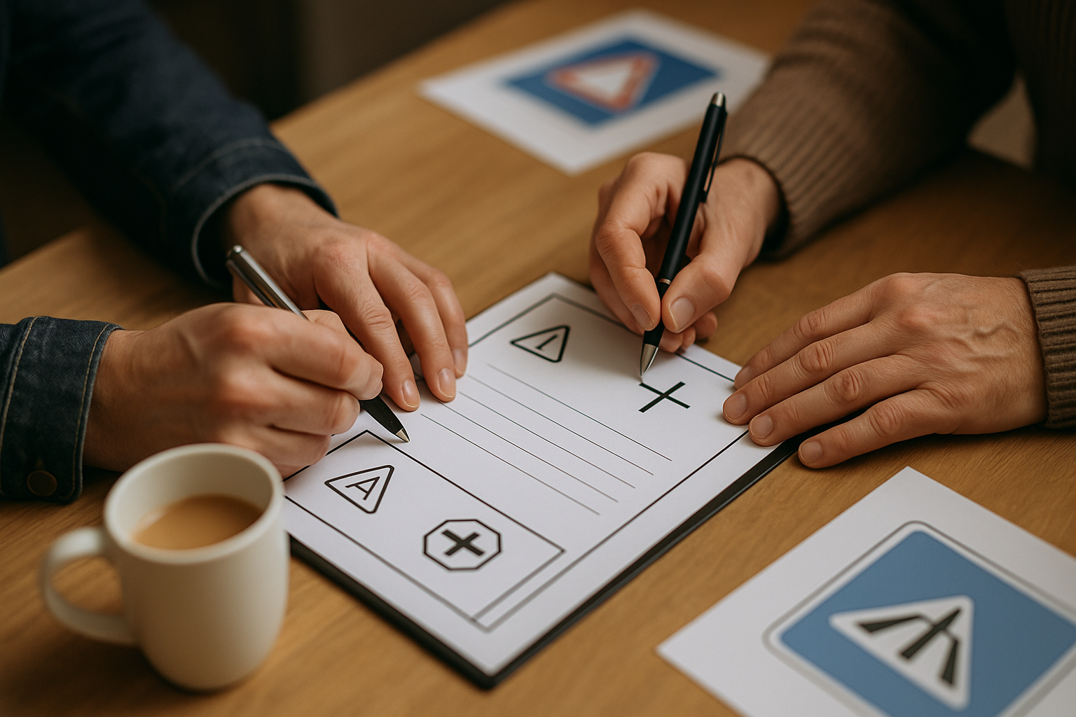 Atelier en sous-groupe pendant un stage de sensibilisation à la sécurité routière à Dijon