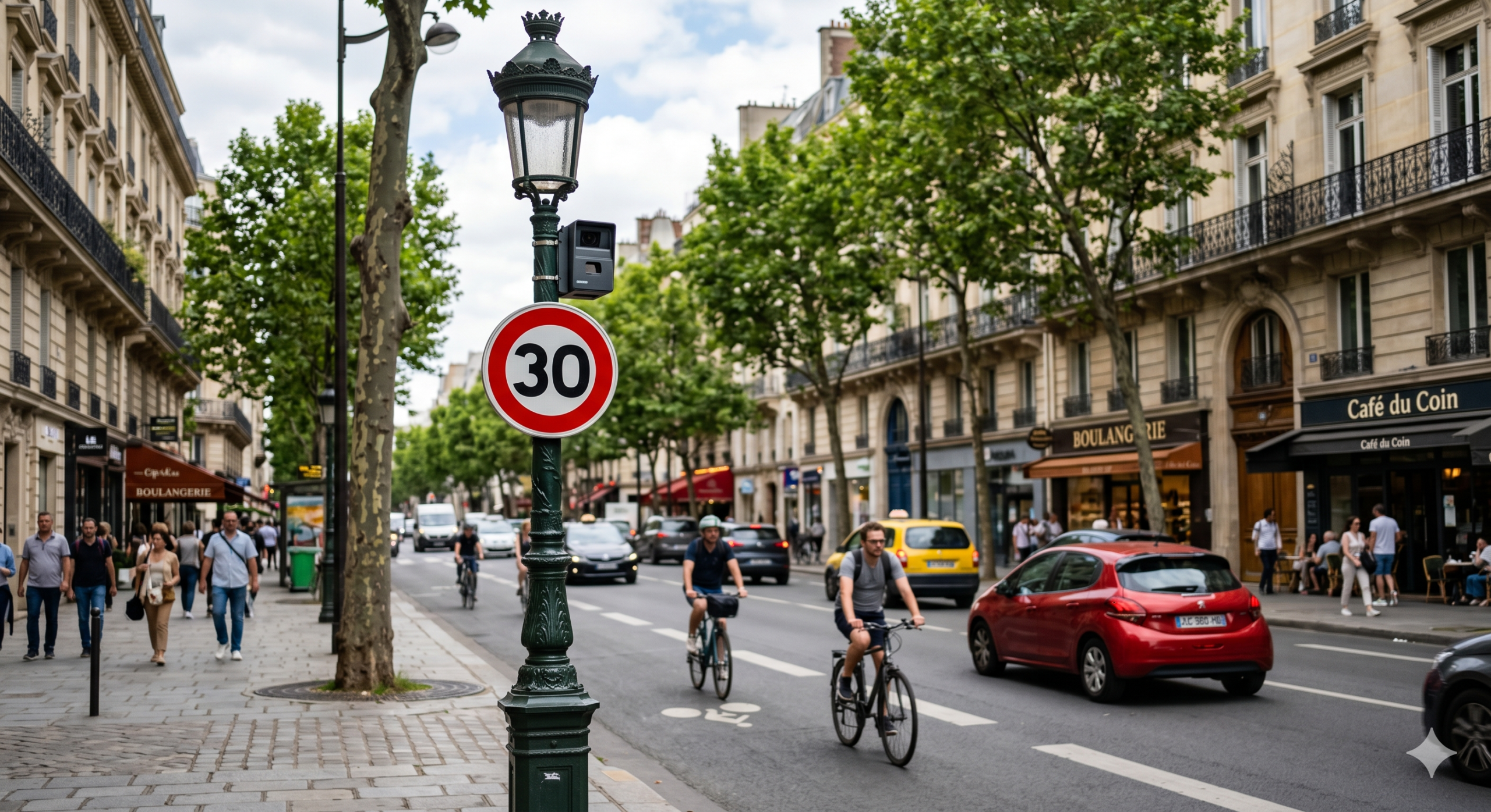 Paris le radar fixe l'installation envisagée après cinq ans de limitation à 30 km/h, la mairie de Paris et la sécurité routière, le radar urbain sur le lampadaire, la contravention pour l'excès de la vitesse en ville, l'amende de la quatrième classe en agglomération, le retrait des points sur le permis de conduire, la protection des cyclistes et des piétons, la politique des mobilités douces, la capitale de la France, le contrôle automatisé de la circulation, la rue limitée à trente kilomètres par heure, l'invalidation du permis de conduire.