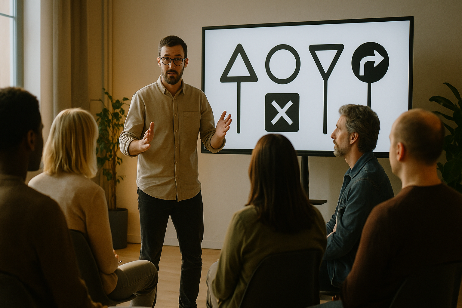 Atelier en sous-groupe pendant un stage de sensibilisation à la sécurité routière à Nantes