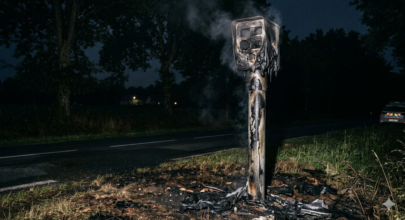 pays de fougères, radar tourelle incendié Fougères, vandalisme radar Ille-et-Vilaine, feu équipement sécurité routière, destruction bien public mât, gendarmerie enquête incendie volontaire, radar calciné Bretagne route, amende destruction matériel public, peine prison vandalisme radar, remplacement radar tourelle brûlé, sécurité routière département 35, infraction destruction par feu, dégradation mobilier urbain breton, enquête criminelle gendarmerie nationale, coût remplacement radar impôts, mât radar incendié nuit, colère conducteurs radar vitesse, amende forfaitaire majorée justice, procédure pénale vandalisme matériel, traces ADN enquête radar, signalement dégradation bien public.