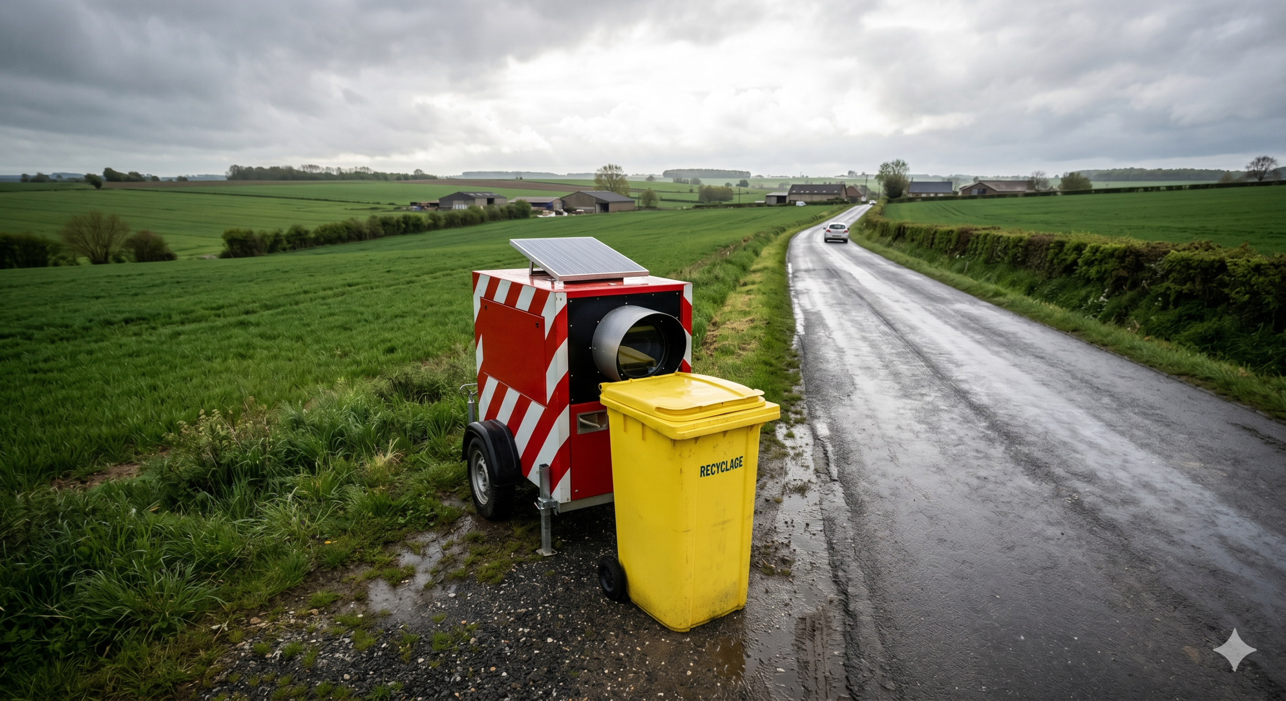 radar de chantier neutralisé, Quièvrecourt Seine-Maritime, poubelle jaune radar, entrave contrôle vitesse, radar autonome bloqué, sanction masquage radar, sécurité routière Normandie, infraction code de la route, amende tribunal de police, radar bidirectionnel, gendarmerie enquête dégradation, prévention excès de vitesse, contestation amende antai, délit entrave justice, appareil contrôle vitesse aveuglé.