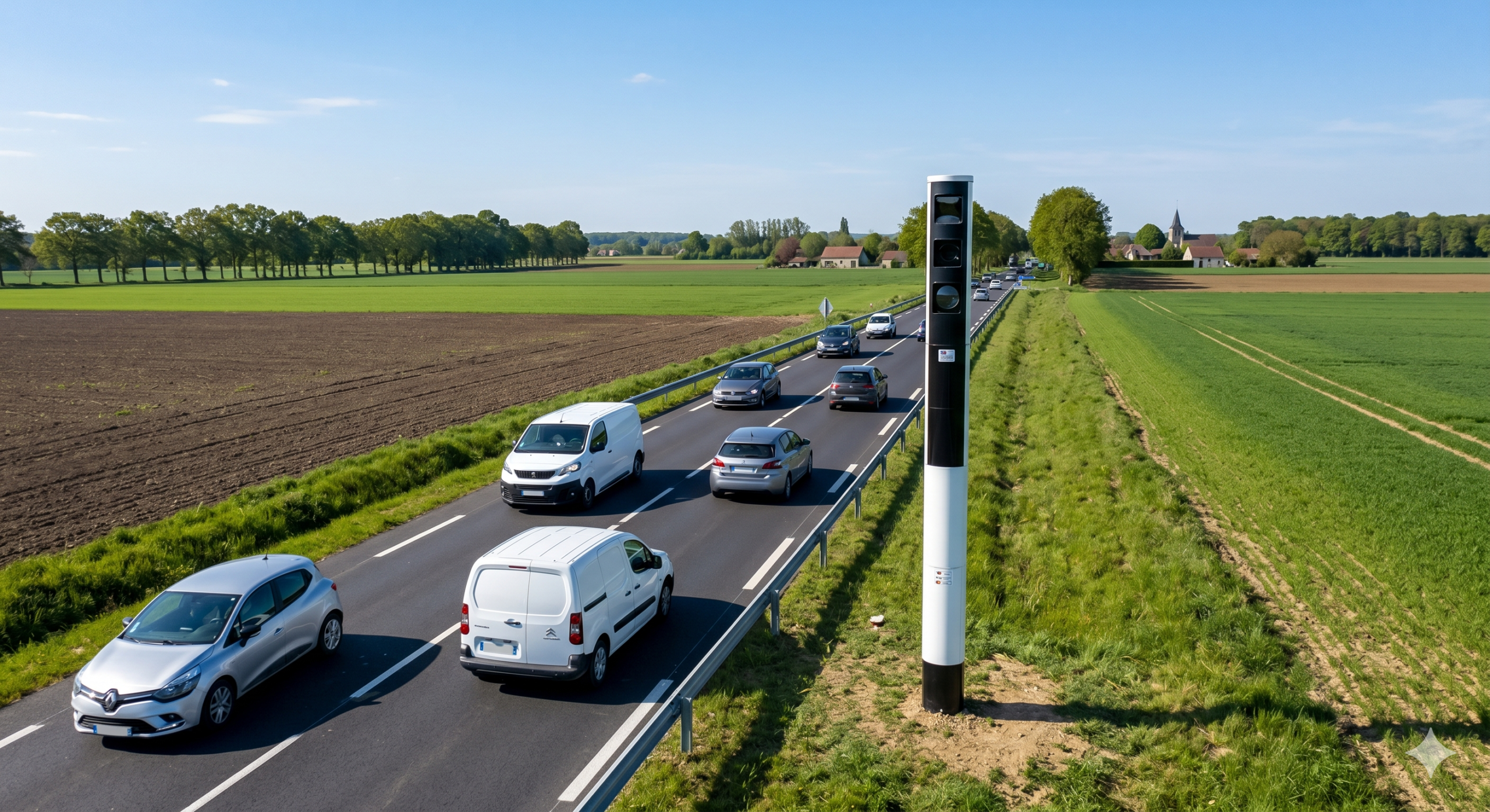 le radar de vitesse nouvellement installé en Seine-et-Marne, le contrôle automatique sur les routes du département 77, la cabine de la nouvelle génération pour la vitesse, l'amende pour l'excès de la vitesse en Île-de-France, la prévention des accidents de la circulation routière, le retrait des points sur le permis de conduire du conducteur, la surprise de l'installation de la machine sur la voirie, la limitation de la vitesse pour la voiture, le trafic routier des automobilistes de passage, la contravention électronique de l'ANTAI.