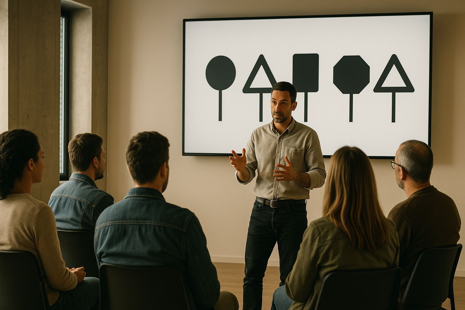 Atelier en sous-groupe pendant un stage de sensibilisation à la sécurité routière à Palaiseau